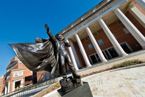 Frederick Douglass statue in front of Hornbake Library.
